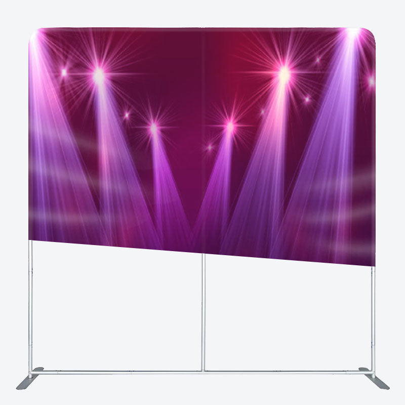 Aperturee - Aperturee Purple Stage Spotlights Sparkling Party Backdrop Cover