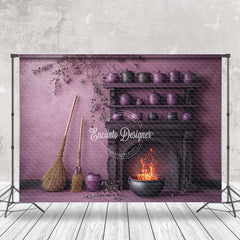 Aperturee - Aperturee Purple Wall Floral Broom Brazier Fine Art Backdrop