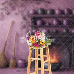 Aperturee - Aperturee Purple Wall Floral Broom Brazier Fine Art Backdrop