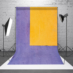 Aperturee - Aperturee Purple Yellow Cement Paint Wall Fine Art Backdrop