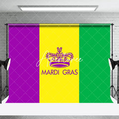 Aperturee - Aperturee Purple Yellow Green Flag Mardi Gras Party Backdrop