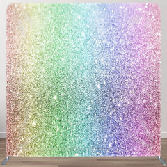 Aperturee - Aperturee Rainbow Color Glitter Fabric Backdrop Cover for Birthday