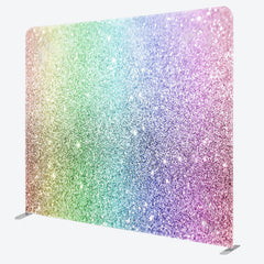 Aperturee - Aperturee Rainbow Color Glitter Fabric Backdrop Cover for Birthday