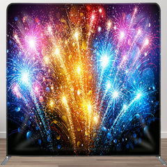 Aperturee - Aperturee Rainbow Color Spark Bokeh Black Fabric Backdrop Cover