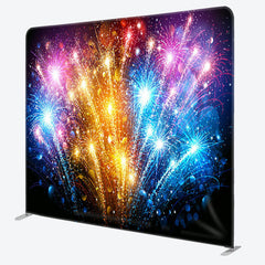 Aperturee - Aperturee Rainbow Color Spark Bokeh Black Fabric Backdrop Cover