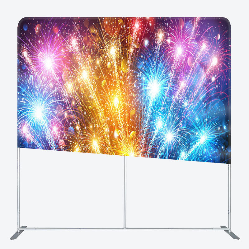 Aperturee - Aperturee Rainbow Color Spark Bokeh Black Fabric Backdrop Cover