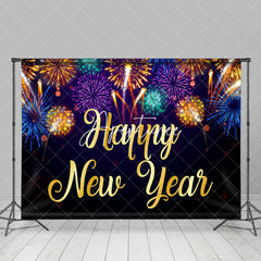 Aperturee - Aperturee Rainbow Color Sparks Celebration New Year Backdrop