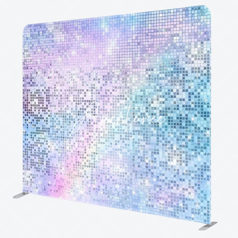 Aperturee - Aperturee Rainbow Colorful Pixel Double-Sided Square Backdrop