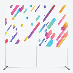 Aperturee - Aperturee Rainbow Paint Splash White Fabric Backdrop Cover