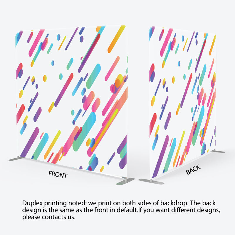 Aperturee - Aperturee Rainbow Paint Splash White Fabric Backdrop Cover