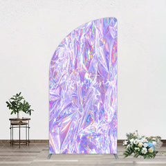 Aperturee - Aperturee Rainbow Purple Sparkle Birthday Party Arch Backdrop