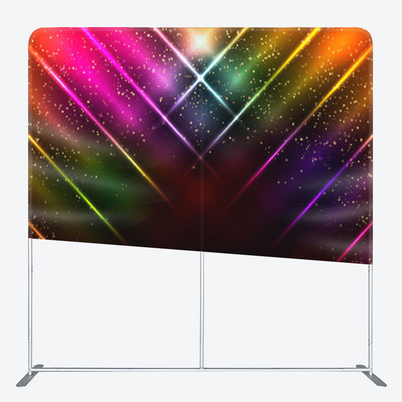 Aperturee - Aperturee Rainbow Spotlight Glitter Black Party Backdrop Cover