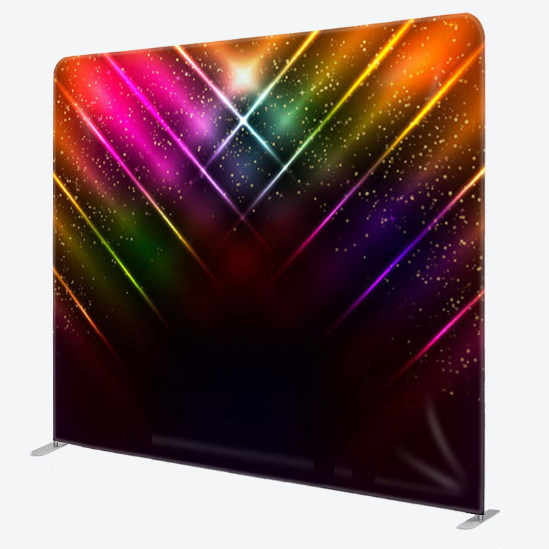 Aperturee - Aperturee Rainbow Spotlight Glitter Black Party Backdrop Cover