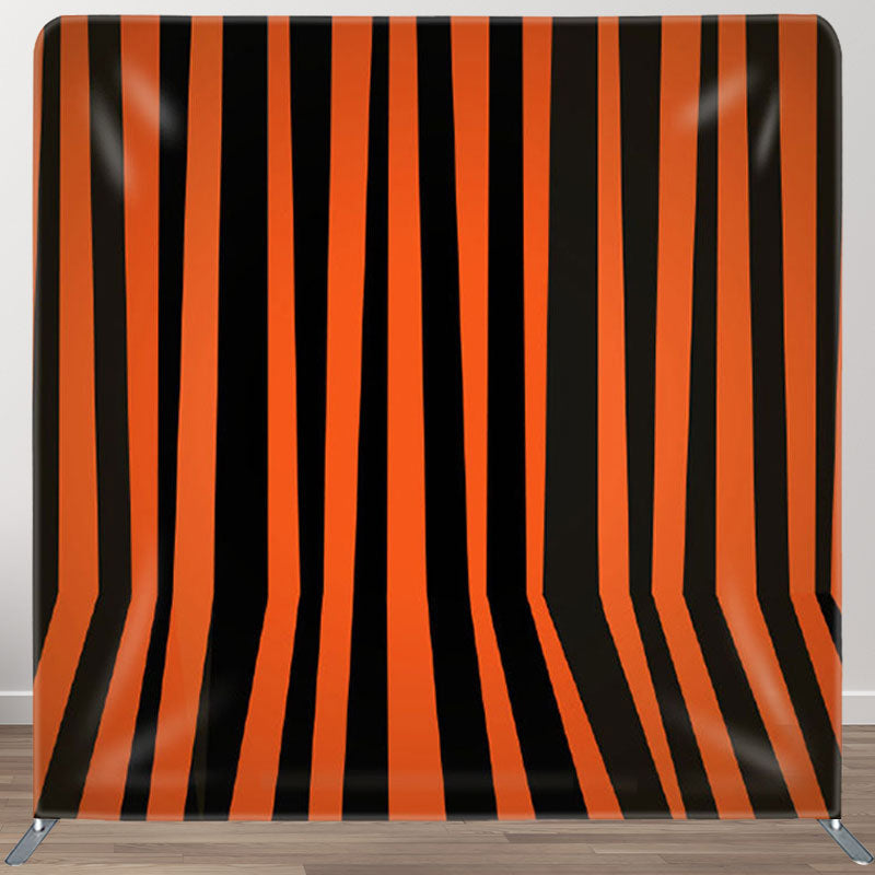 Aperturee - Aperturee Red And Black Stripes Backdrop For Halloween Decor