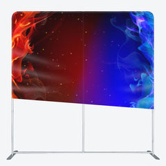 Aperturee - Aperturee Red And Blue Fire Battle Style Fabric Party Backdrop