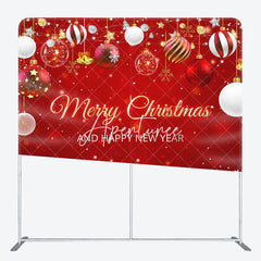 Aperturee - Aperturee Red Bells Merry Christmas Double-Sided Backdrop