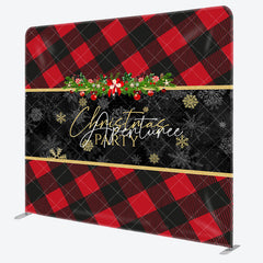 Aperturee - Aperturee Red Black Gingham Snowflake Pillow Case Backdrop