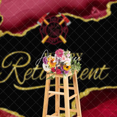 Aperturee - Aperturee Red Black Gold Marbled Firedept Retirement Backdrop