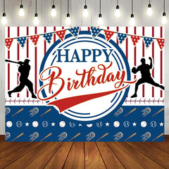 Aperturee - Aperturee Red Blue Golf Sports Flags Happy Birthday Backdrop