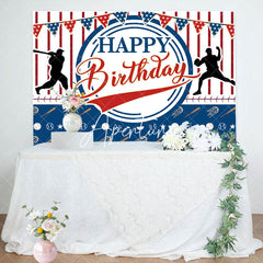 Aperturee - Aperturee Red Blue Golf Sports Flags Happy Birthday Backdrop