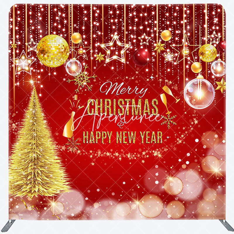 Aperturee - Aperturee Red Bokeh Merry Christmas Happy New Year Backdrop