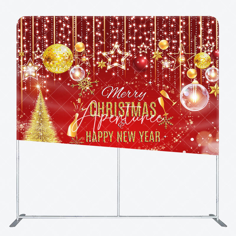 Aperturee - Aperturee Red Bokeh Merry Christmas Happy New Year Backdrop