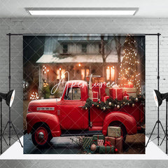 Aperturee - Aperturee Red Car Santa Workshop Christmas Room Set Backdrop