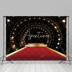 Aperturee - Aperturee Red Carpet Podium Gold Dots Photogrpahy Backdrop