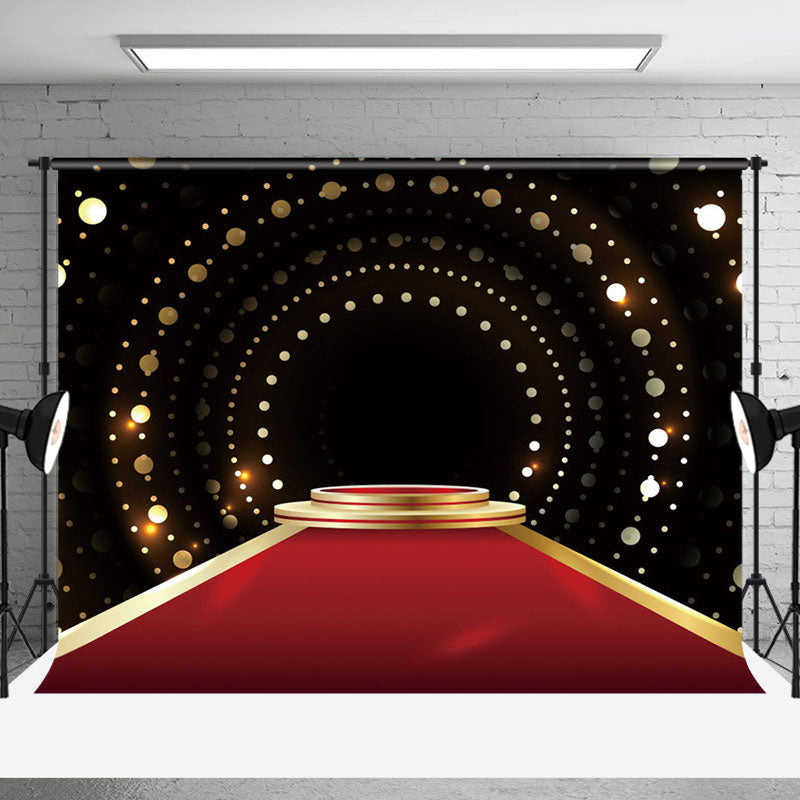 Aperturee - Aperturee Red Carpet Podium Gold Dots Photogrpahy Backdrop