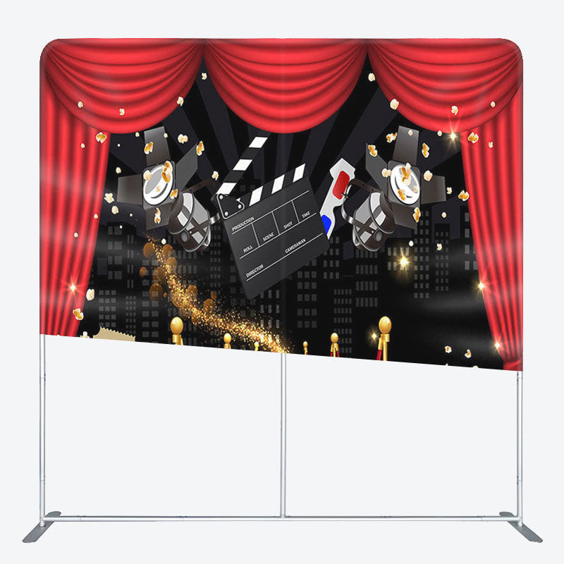 Aperturee - Aperturee Red Carpet Popcorn Fabric Backdrop Cover for Birthday