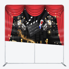 Aperturee - Aperturee Red Carpet Popcorn Fabric Backdrop Cover for Birthday