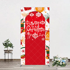 Aperturee - Aperturee Red Festive Print Merry Christmas Arch Backdrop