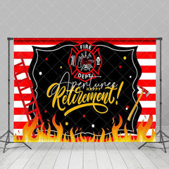 Aperturee - Aperturee Red Firefighting Firedept Happy Retirement Backdrop