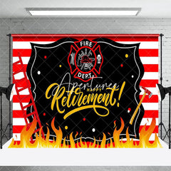 Aperturee - Aperturee Red Firefighting Firedept Happy Retirement Backdrop