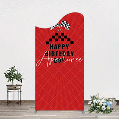 Aperturee - Aperturee Red Flag Racing Happy Birthday Boy Arch Backdrop