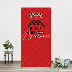 Aperturee - Aperturee Red Flag Racing Happy Birthday Boy Arch Backdrop