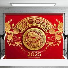 Aperturee - Aperturee Red Floral Festive Chinese New Year Holiday Backdrop