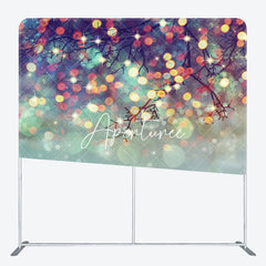 Aperturee - Aperturee Red Gold Glitter Bokeh Pillow Case Christmas Backdrop