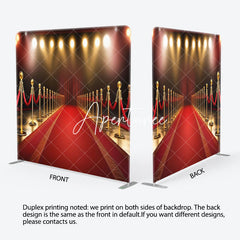 Aperturee - Aperturee Red Gold Sunlight Carpet Square Double-Sided Backdrop