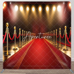 Aperturee - Aperturee Red Gold Sunlight Carpet Square Double-Sided Backdrop