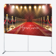 Aperturee - Aperturee Red Gold Sunlight Carpet Square Double-Sided Backdrop