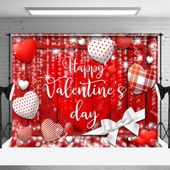 Aperturee - Aperturee Red Heart Romantic Wood Grain Valentines Day Backdrop