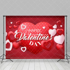 Aperturee - Aperturee Red Hearts Romantic Happy Valentines Day Backdrop