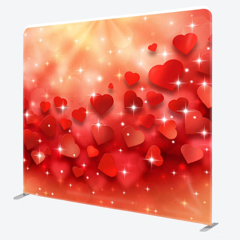 Aperturee - Aperturee Red Hearts Sparkling Bokeh Valentines Day Backdrop