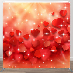 Aperturee - Aperturee Red Hearts Sparkling Bokeh Valentines Day Backdrop