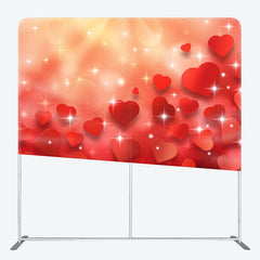 Aperturee - Aperturee Red Hearts Sparkling Bokeh Valentines Day Backdrop