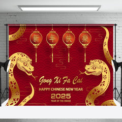 Aperturee - Aperturee Red Lantern Gold Zodiac Snake Chinese Year Backdrop