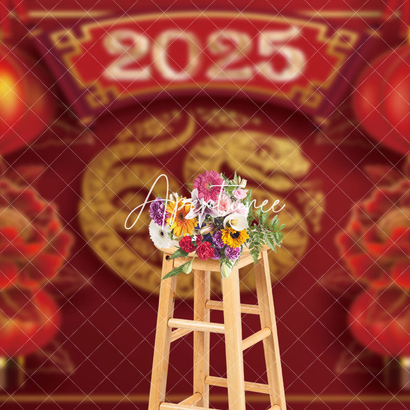 Aperturee - Aperturee Red Lanterns Festive Chinese New Year Backdrop