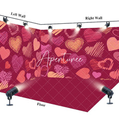 Aperturee - Aperturee Red Painted Love Valentines Day Room Set Backdrop