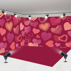 Aperturee - Aperturee Red Painted Love Valentines Day Room Set Backdrop